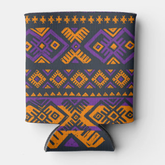 Oranje, violette tribal geometrische naadloze patr blikjeskoeler