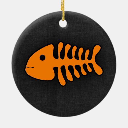 Oranje vis Botten Keramisch Ornament (Achterkant)