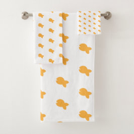 Oranje Vis Herhaal Kids Baby Witte Bad Handdoek Se