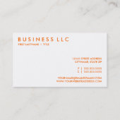 oranje. visitekaartje (Achterkant)