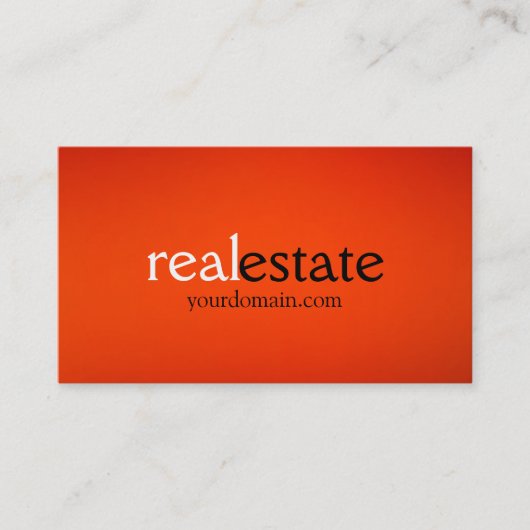 Oranje Visitekaartje van de Real Estate Agent (Voorkant)