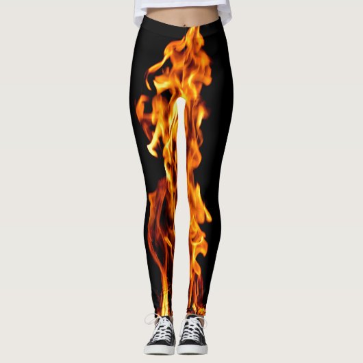 Oranje vlam leggings (Voorkant)