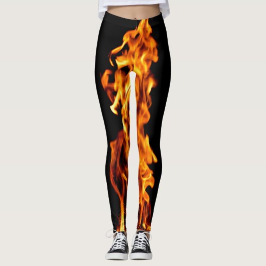 Oranje vlam leggings (Voorkant)