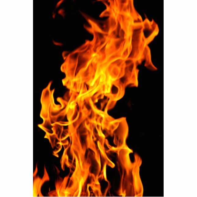 Oranje vlam staand fotobeeldje  (Voorkant)
