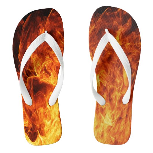 Oranje vlam teenslippers (Voetbed)