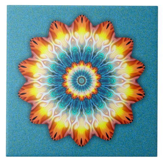 Oranje vlam tegeltje (Voorkant)