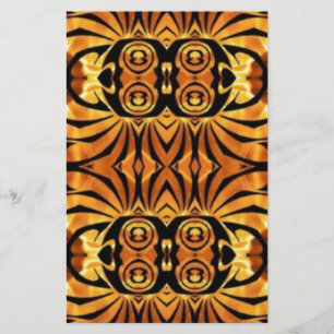 oranje vlammen Inheems totempaal stampatroon Briefpapier