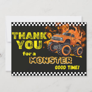 Oranje Vlammen Monster Truck Bedankt Opmerking