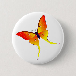 Oranje Vlamvlinder Ronde Button