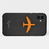 Oranje vliegtuig Case-Mate iPhone case (Achterkant (horizontaal))