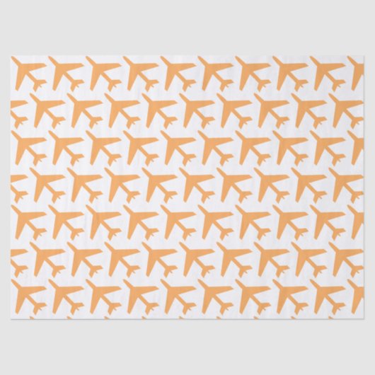 Oranje vliegtuigen die een pilotenavontuur volgen tissuepapier (Voorkant)