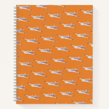 Oranje vliegtuignotebook, beechcraft Bonanza