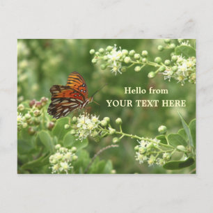 Oranje vlinder Gepersonaliseerd "Hallo van" Briefk Briefkaart