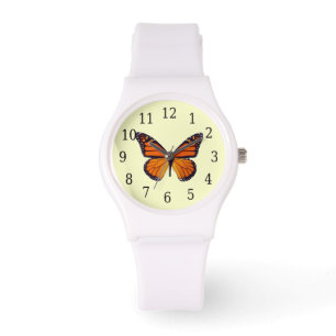 Oranje vlinder horloge