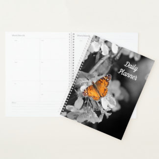 Oranje vlinder op Apple Blossom Daily Planner