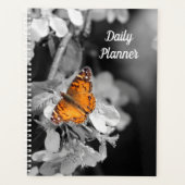 Oranje vlinder op Apple Blossom Daily Planner (Voorkant)