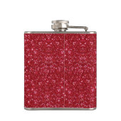 Oranje vlinder op rode glitterkolf heupfles (Achterkant)