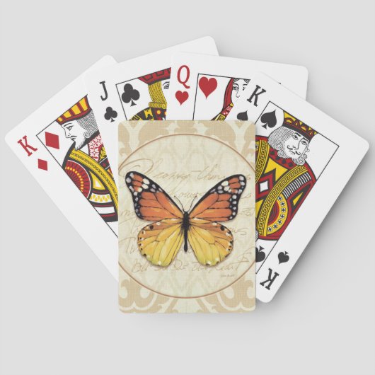 Oranje vlinder Pokerkaarten (Achterkant)