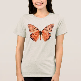 Oranje vlinder Tri-Blend shirt
