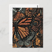 Oranje vlinderfantasie abstracte kunst briefkaart (Voorkant / Achterkant)