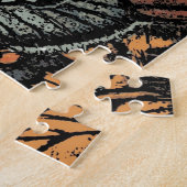 Oranje vlinderfantasie abstracte kunst legpuzzel (Zijkant)
