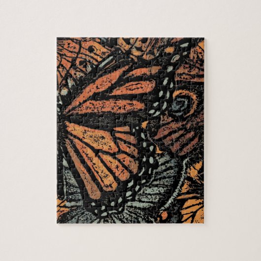 Oranje vlinderfantasie abstracte kunst legpuzzel (Verticaal)