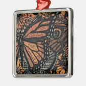 Oranje vlinderfantasie abstracte kunst metalen ornament (Links)