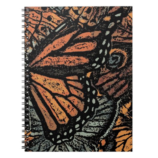 Oranje vlinderfantasie abstracte kunst notitieboek (Voorkant)