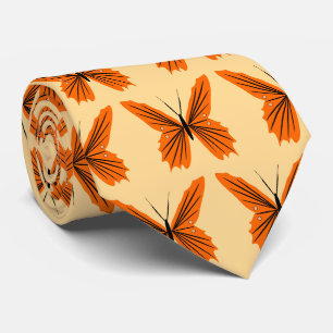 Oranje vlinderontwerp stropdas