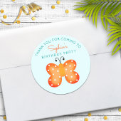 Oranje vlinderpartij gunst bedankt Stickers