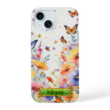 Oranje Vlinders Bloemenveld iPhone / iPad hoesje