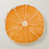 Oranje vloerklep rond kussen (Achterkant)