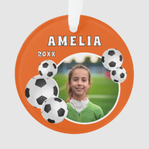 Oranje Voetbal Football Sportfoto Ornament