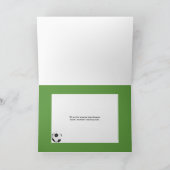 Oranje voetbal op gras kaart (Binnen)