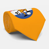 Oranje voetbalheld stropdas (Opgerold)
