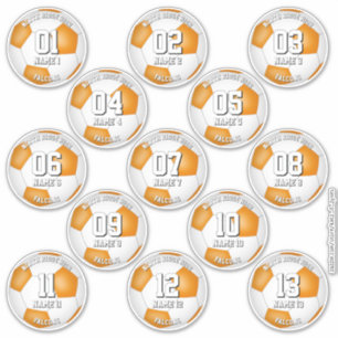oranje voetbalteamkleuren cadeaus voor 13 atleten sticker