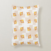 Oranje vogelpatroon accent kussen (Voorkant(Verticaal))