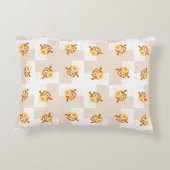 Oranje vogelpatroon accent kussen (Achterkant)