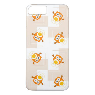 Oranje vogelpatroon iPhone 8 plus / 7 plus hoesje