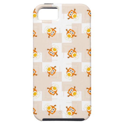 Oranje vogelpatroon Case-Mate iPhone case (Achterkant)