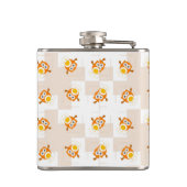 Oranje vogelpatroon heupfles (Achterkant)