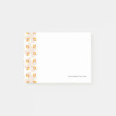Oranje vogelpatroon post-it® notes (Voorkant)