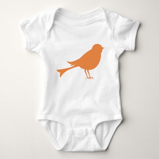Oranje vogelsilhouet romper (Voorkant)