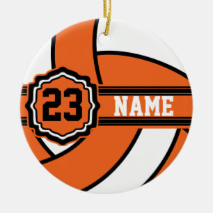 Oranje volleybal Naam en nummer DIY Keramisch Ornament