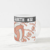 Oranje volleybal | Personaliseren Matglas Koffiemok (Voorkant rechts)