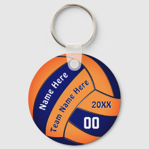 Oranje volleybalcadeautjes met vier tekstvakken sleutelhanger