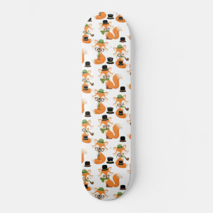 Oranje Vos Herfst Bomen Bos Hipster Bril Vos Skateboard