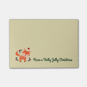 Oranje vos in Santa Hat Cute Whimsical Post-it® Notes