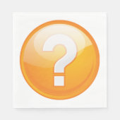 Oranje vraagteken papieren servetten (Voorkant)