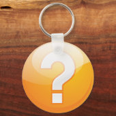 Oranje vraagteken Sleutelhanger (Voorkant)